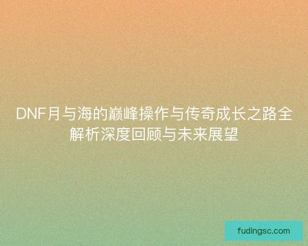 DNF月与海的巅峰操作与传奇成长之路全解析深度回顾与未来展望